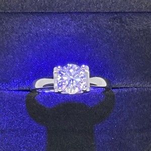 Floating Moissanite Engagement Ring 14k Plated S925 Stamped Silver